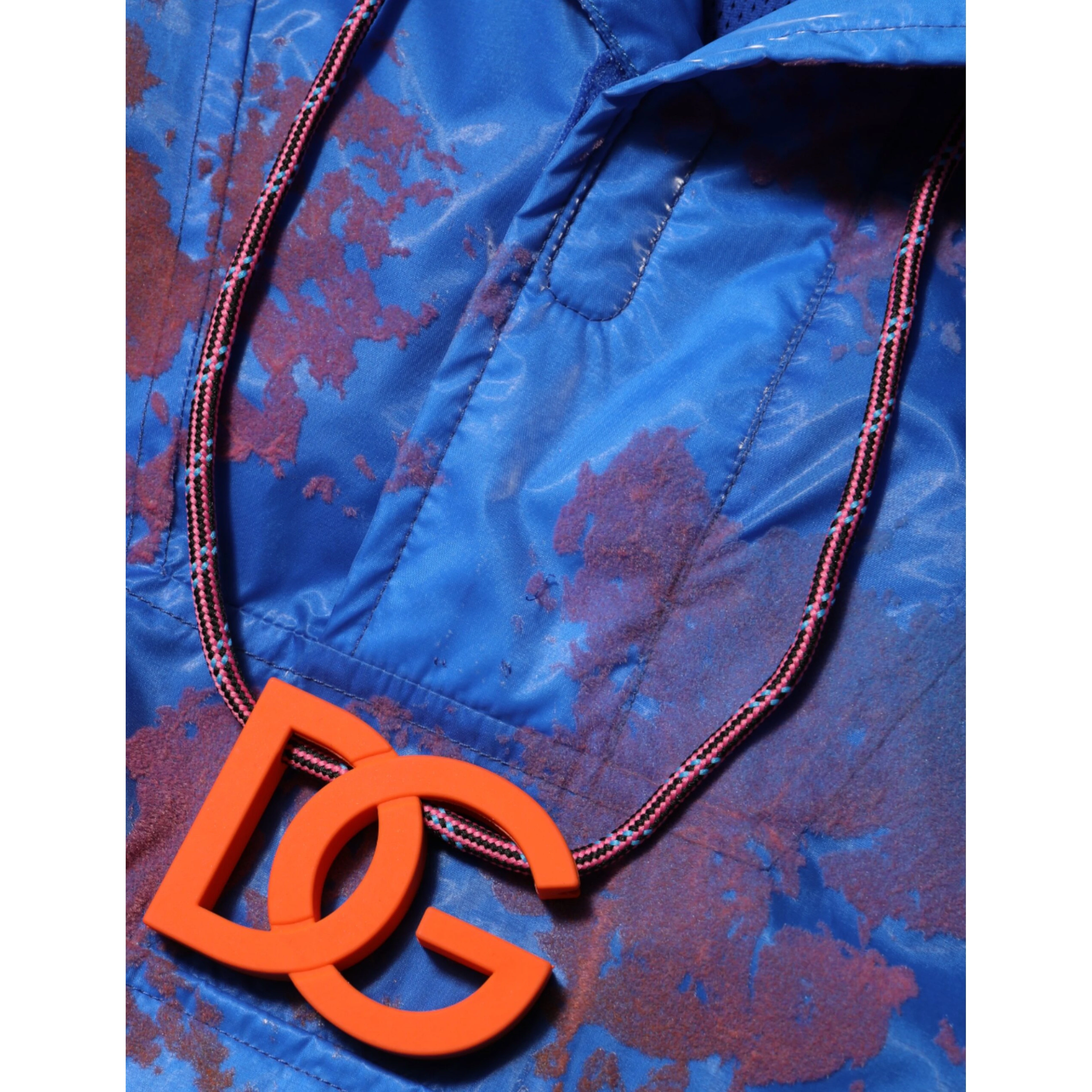 Blue Tie Dye Logo Hooded Sweatshirt Jacket