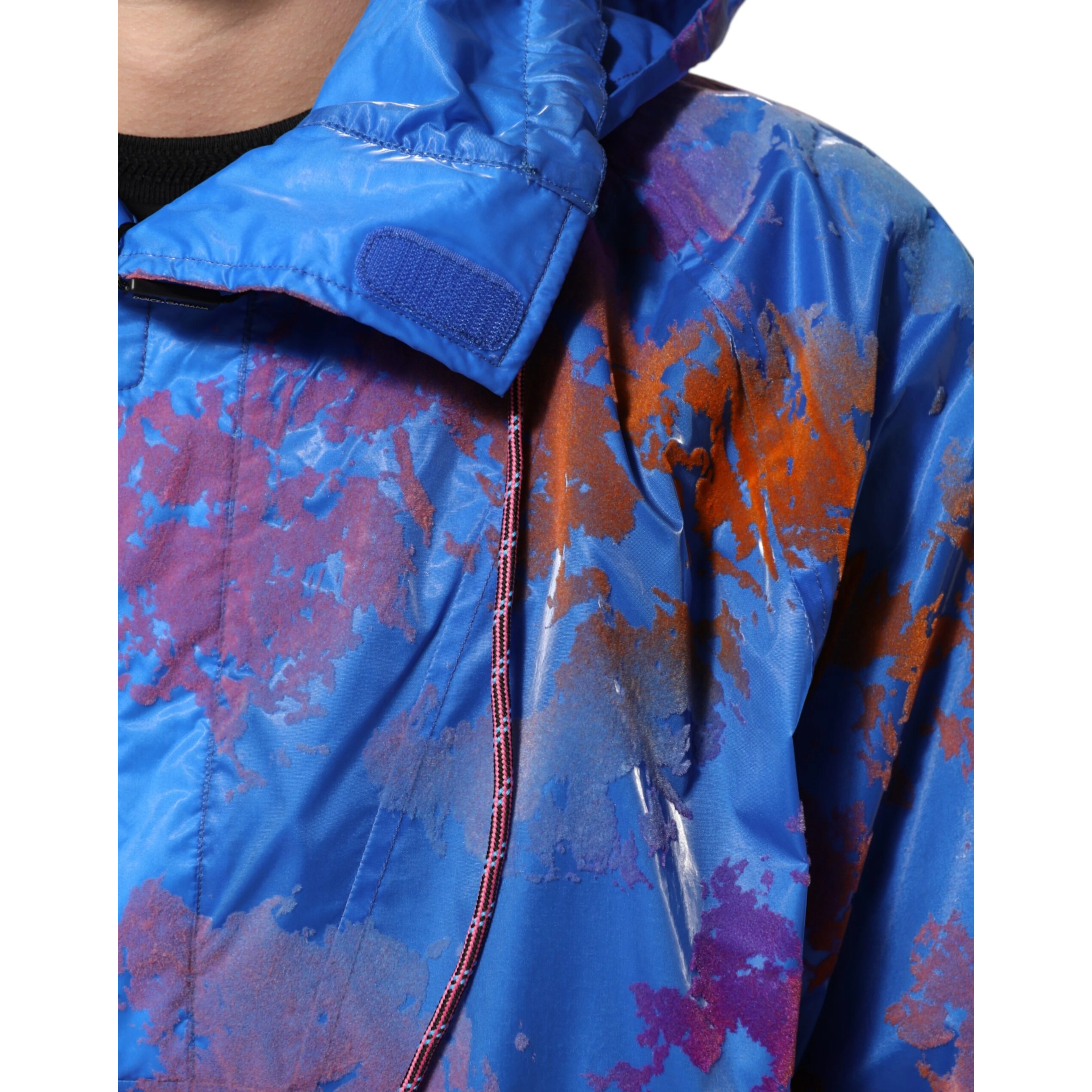 Blue Tie Dye Logo Hooded Sweatshirt Jacket