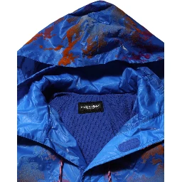Blue Tie Dye Logo Hooded Sweatshirt Jacket