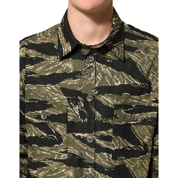 Multicolor Camouflage Cotton Casual Shirt