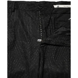 Black Cotton Mid Waist Dress Trouser Pants