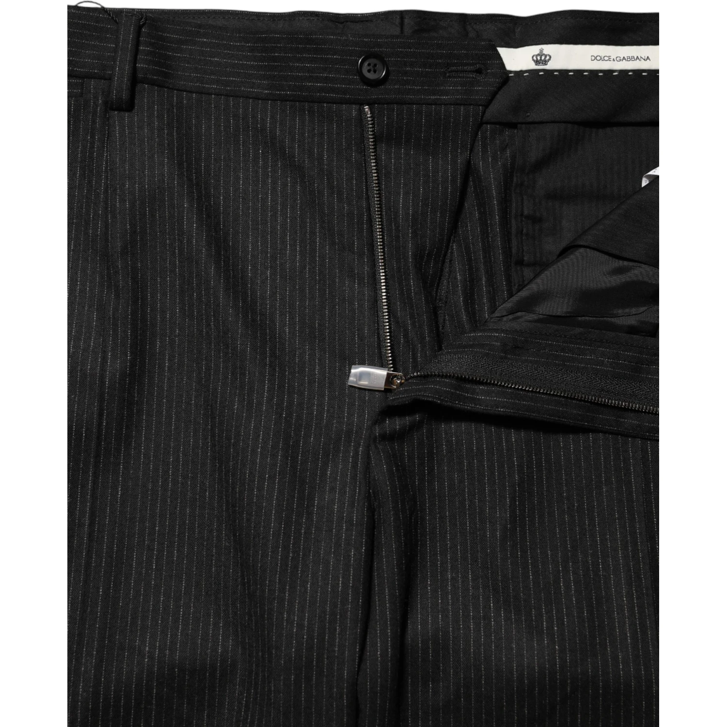 Black Cotton Mid Waist Dress Trouser Pants