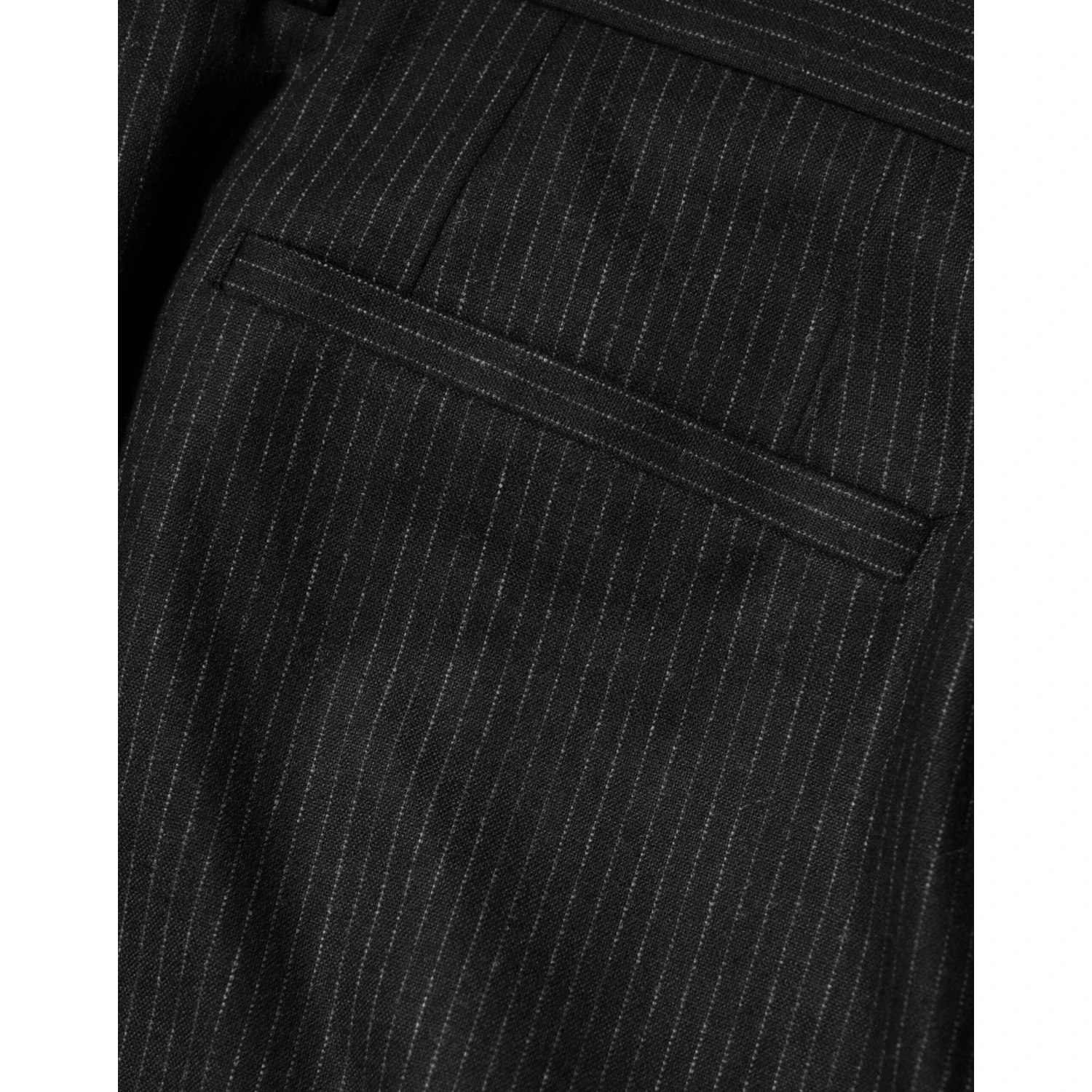 Black Cotton Mid Waist Dress Trouser Pants