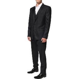 Black MARTINI 2 Buttons Suit 3 Piece Suit