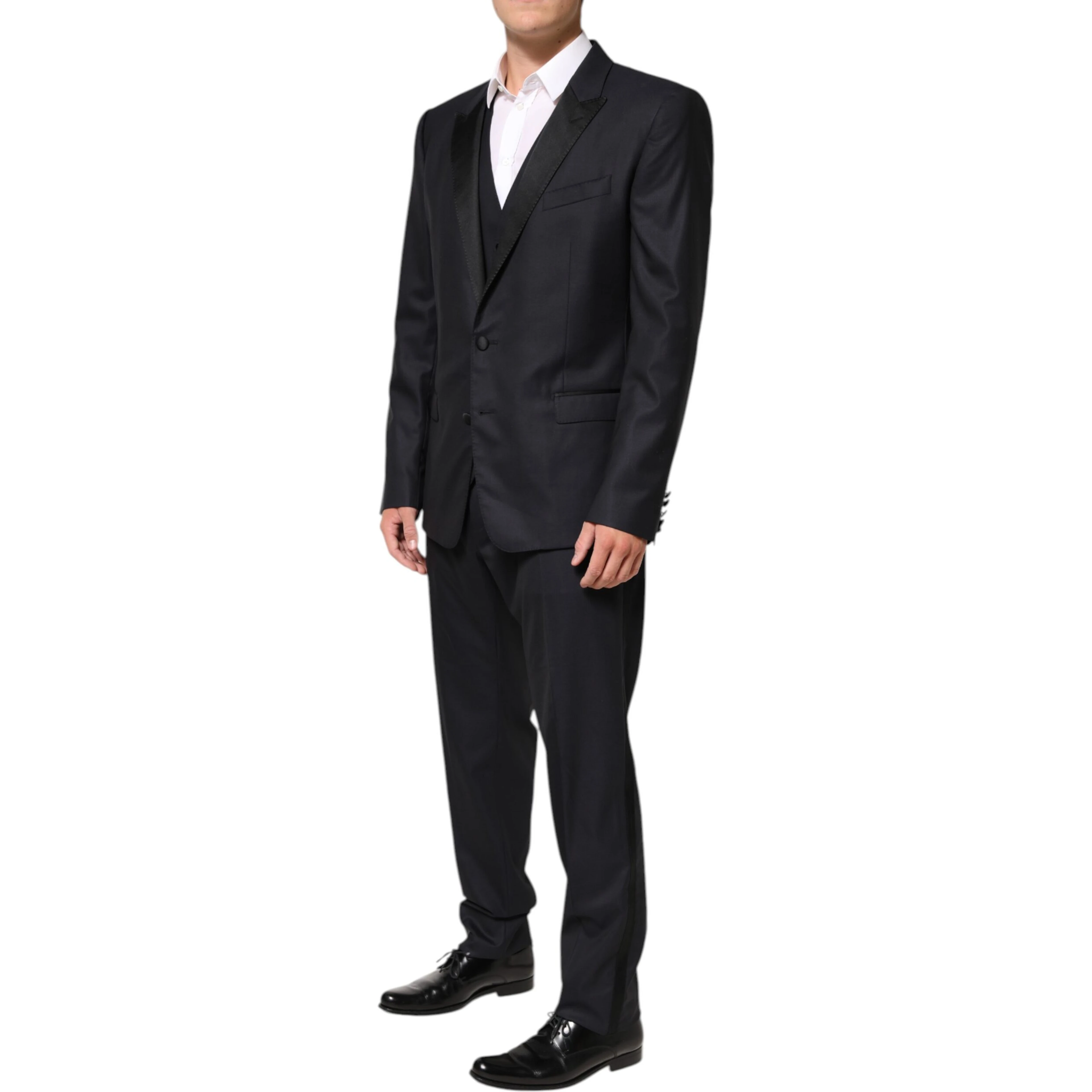 Black MARTINI 2 Buttons Suit 3 Piece Suit