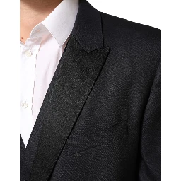 Black MARTINI 2 Buttons Suit 3 Piece Suit