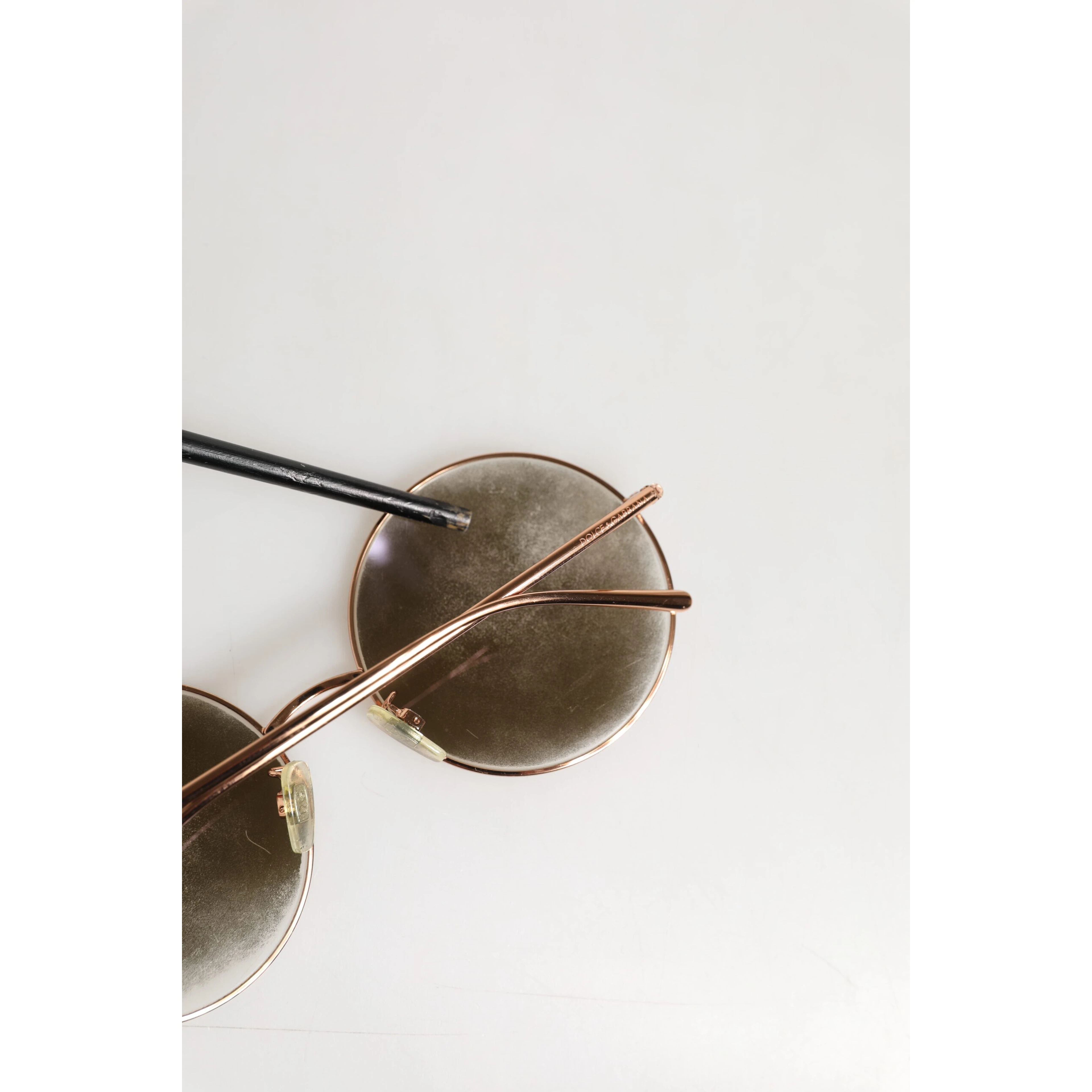 DG2215K Gold Metal Round Shades Eyewear Sunglasses