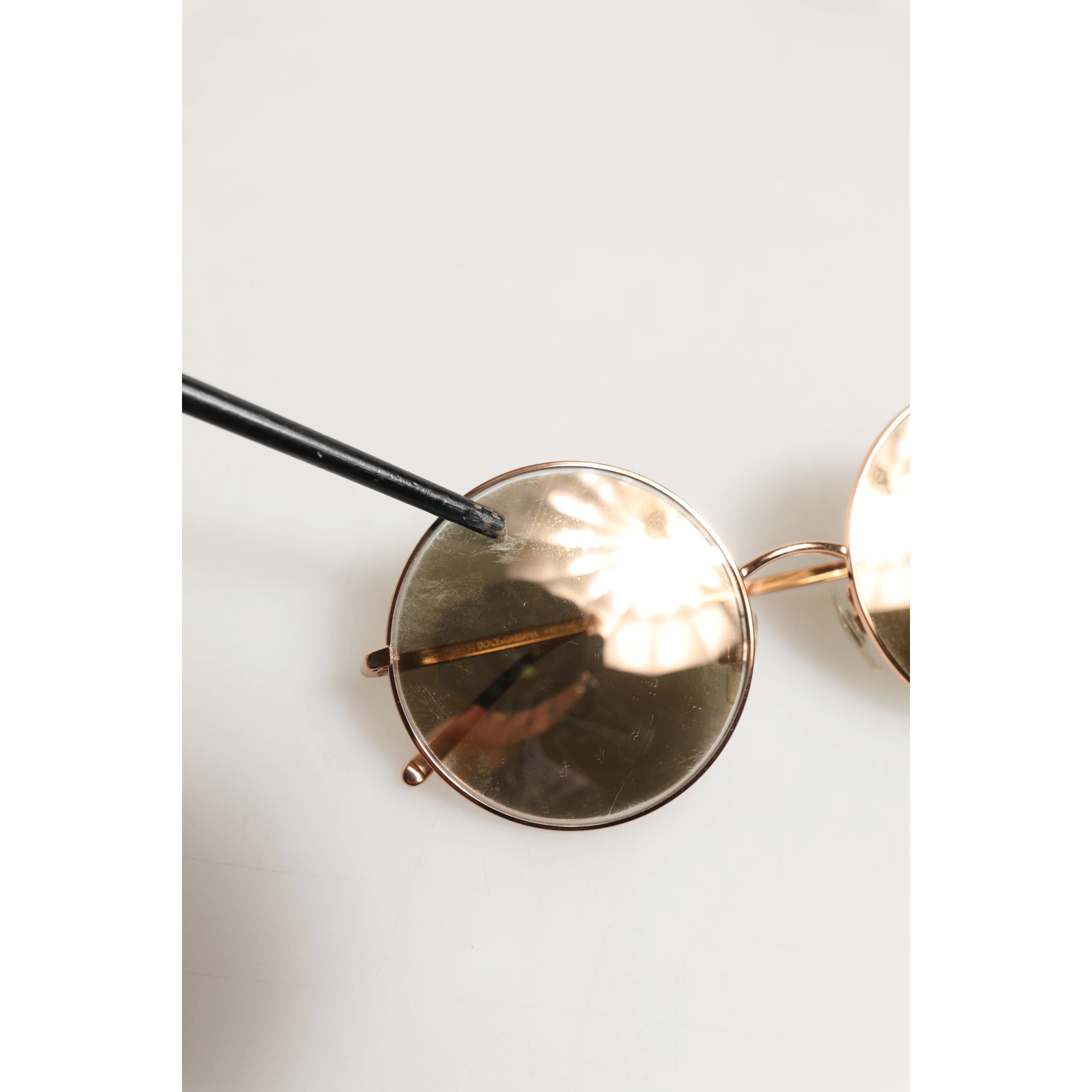 DG2215K Gold Metal Round Shades Eyewear Sunglasses