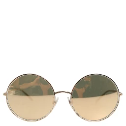 Gold Metal Round Shades Eyewear Sunglasses