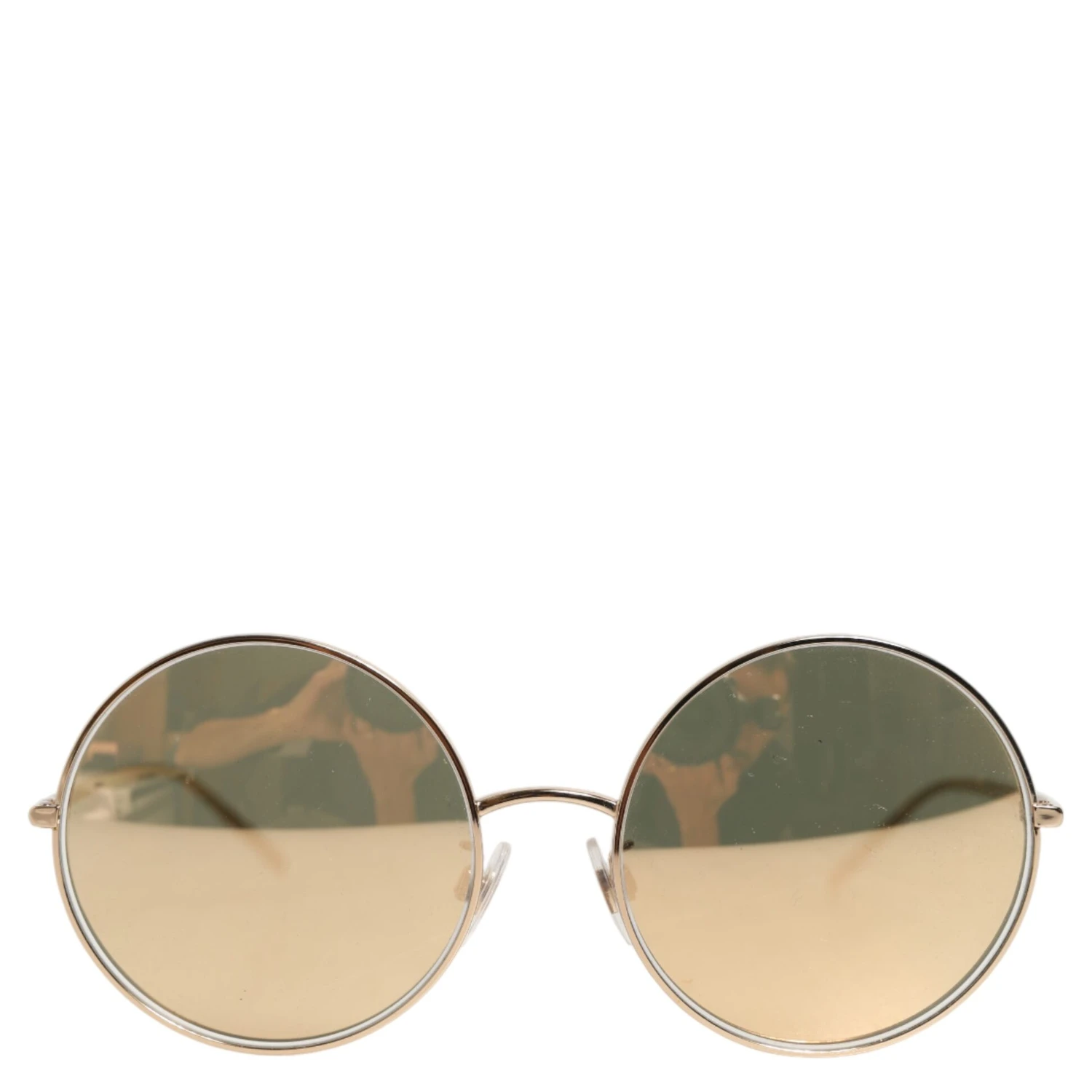 Gold Metal Round Shades Eyewear Sunglasses