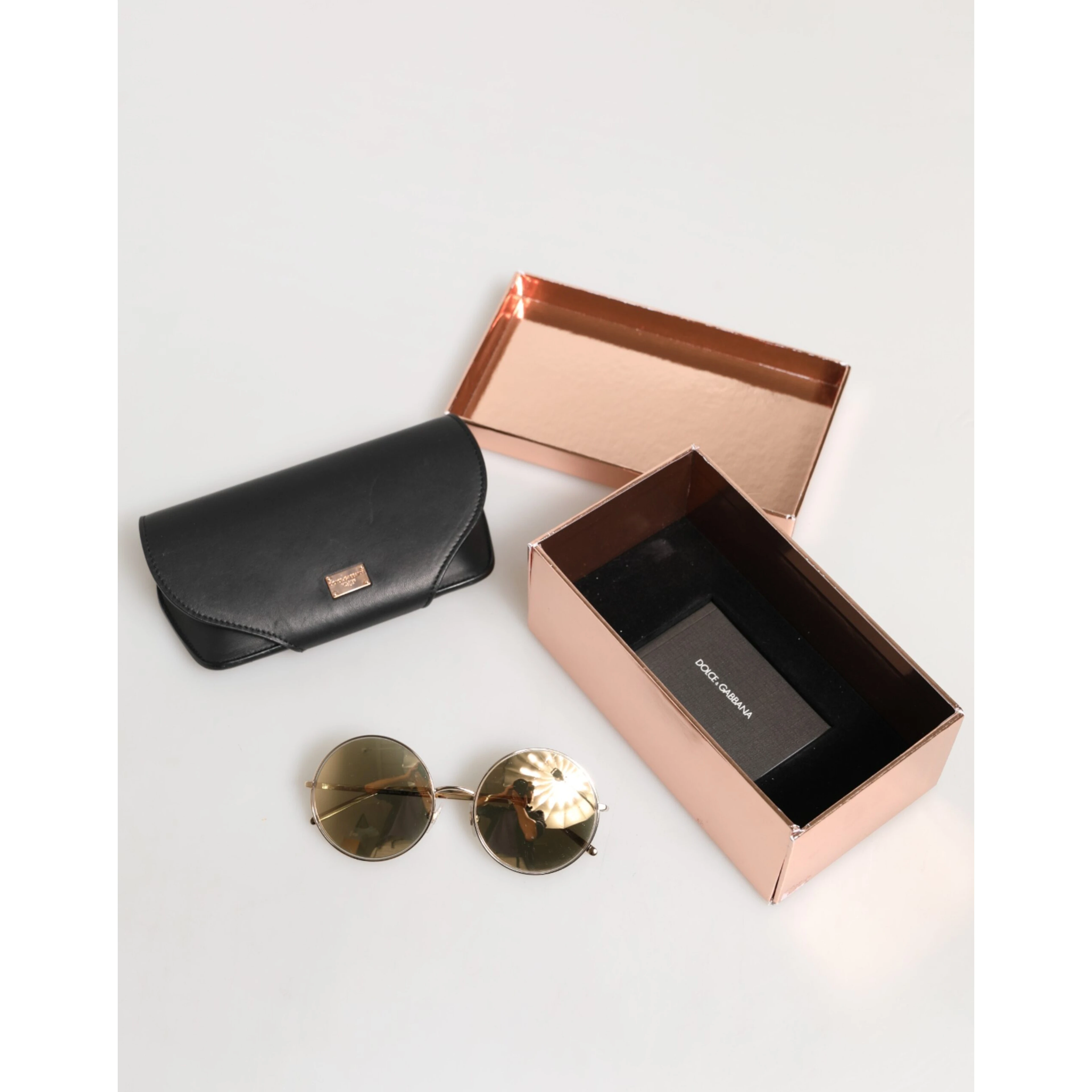 Gold Metal Round Shades Eyewear Sunglasses