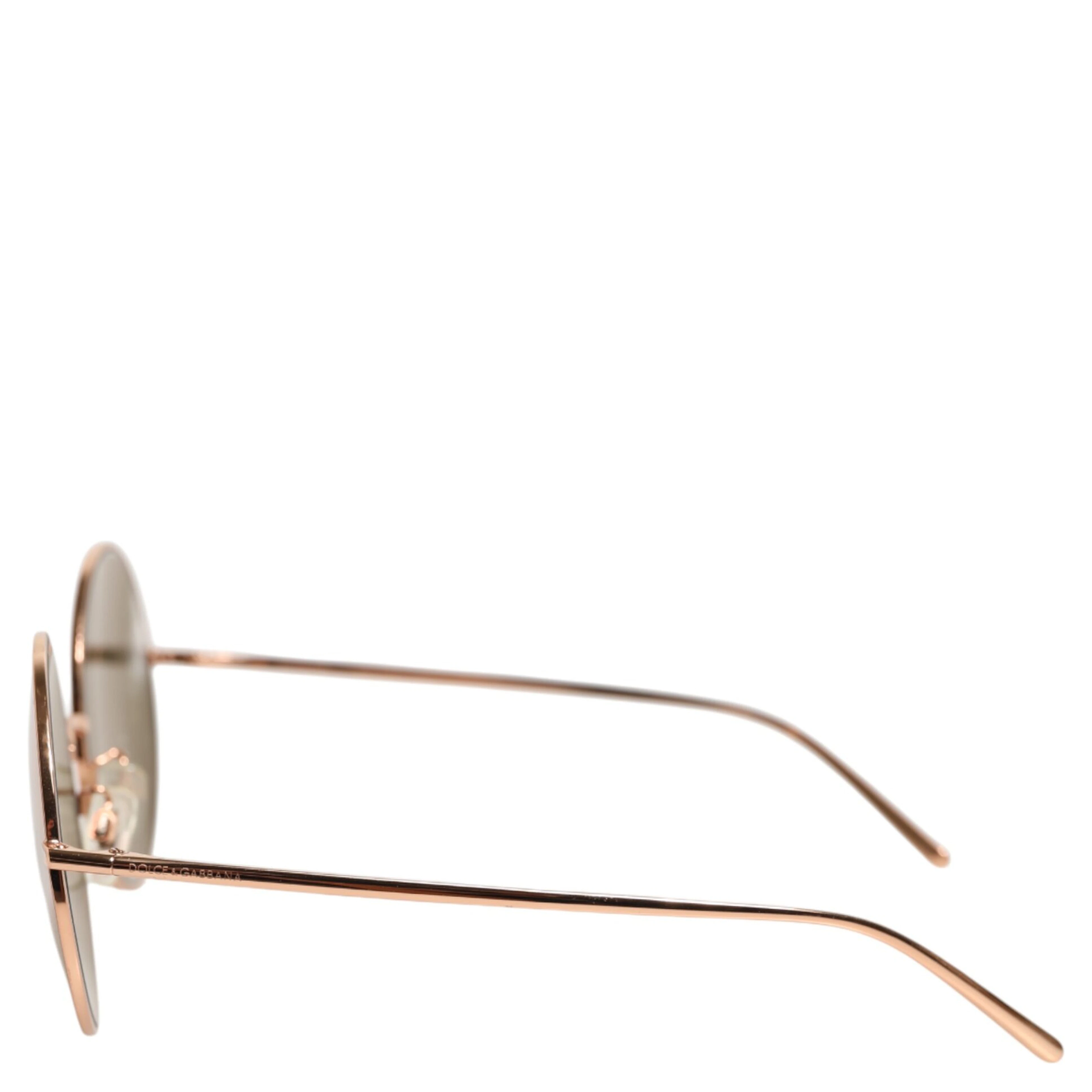 DG2215K Gold Metal Round Shades Eyewear Sunglasses