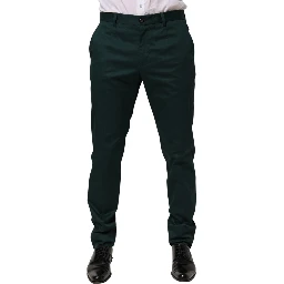 Green Cotton Formal Dress Men Trouser Pants