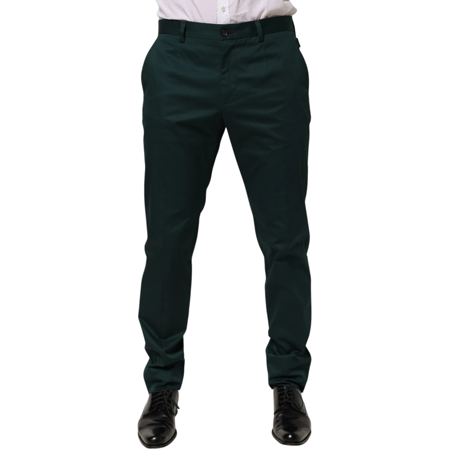 Green Cotton Formal Dress Men Trouser Pants
