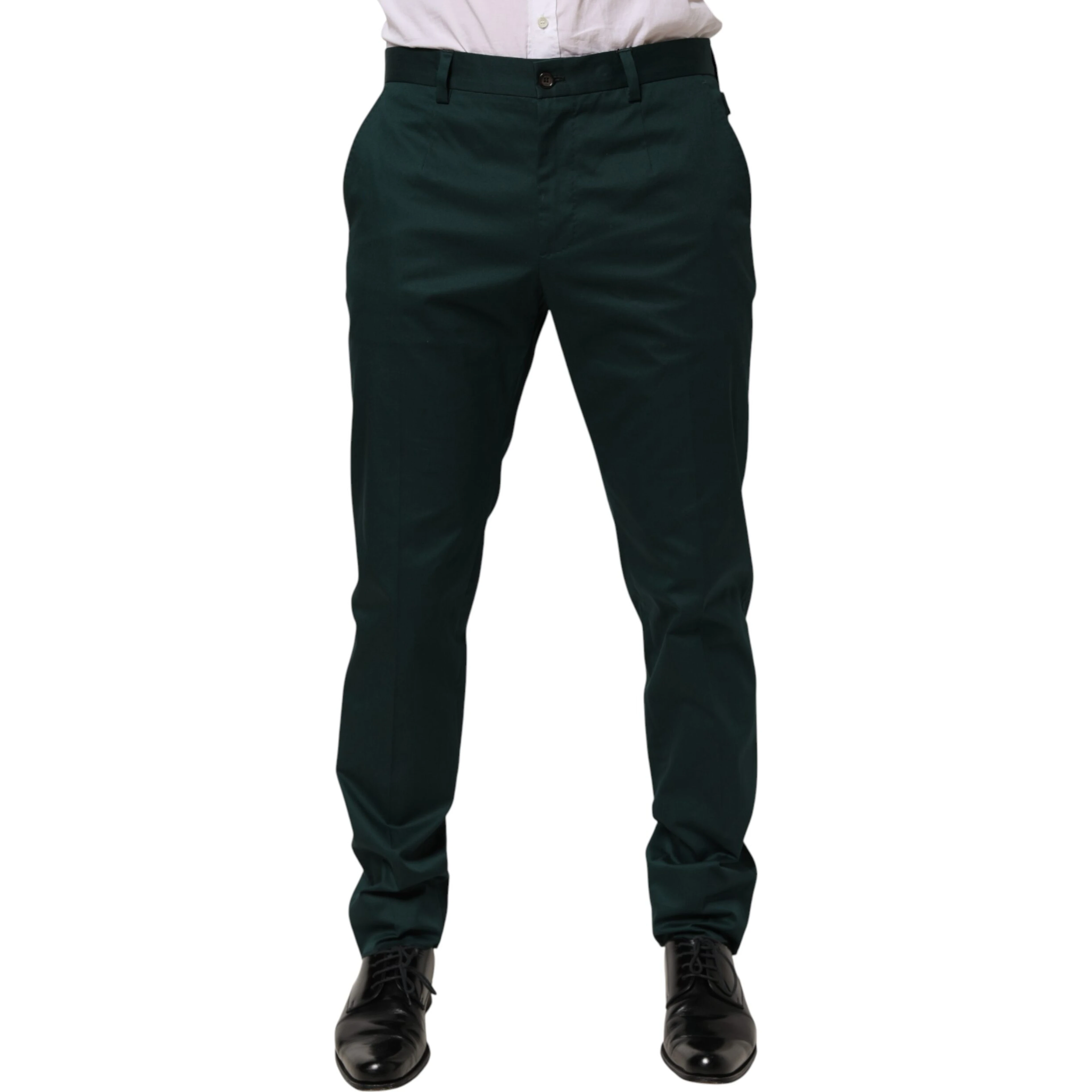 Green Cotton Formal Dress Men Trouser Pants