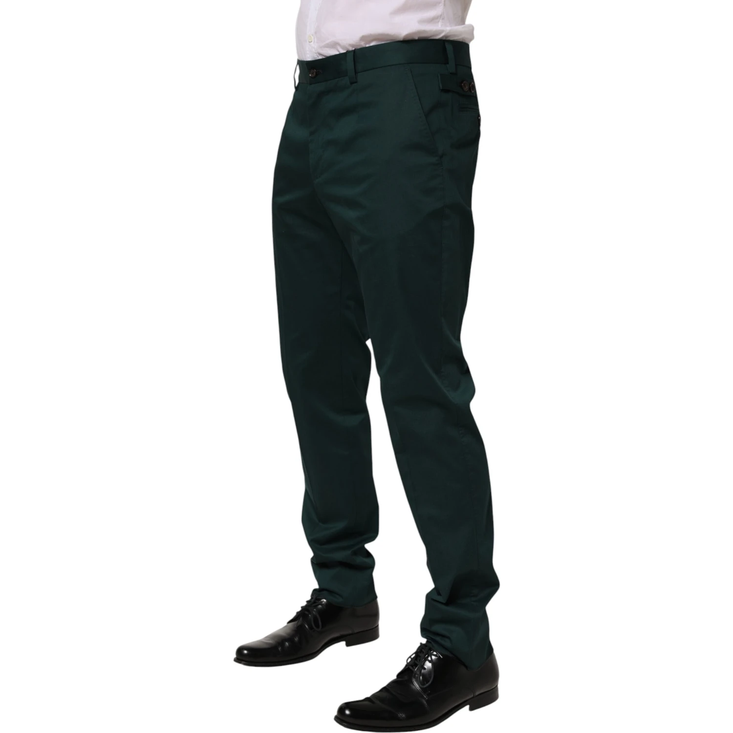 Green Cotton Formal Dress Men Trouser Pants