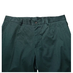 Green Cotton Formal Dress Men Trouser Pants