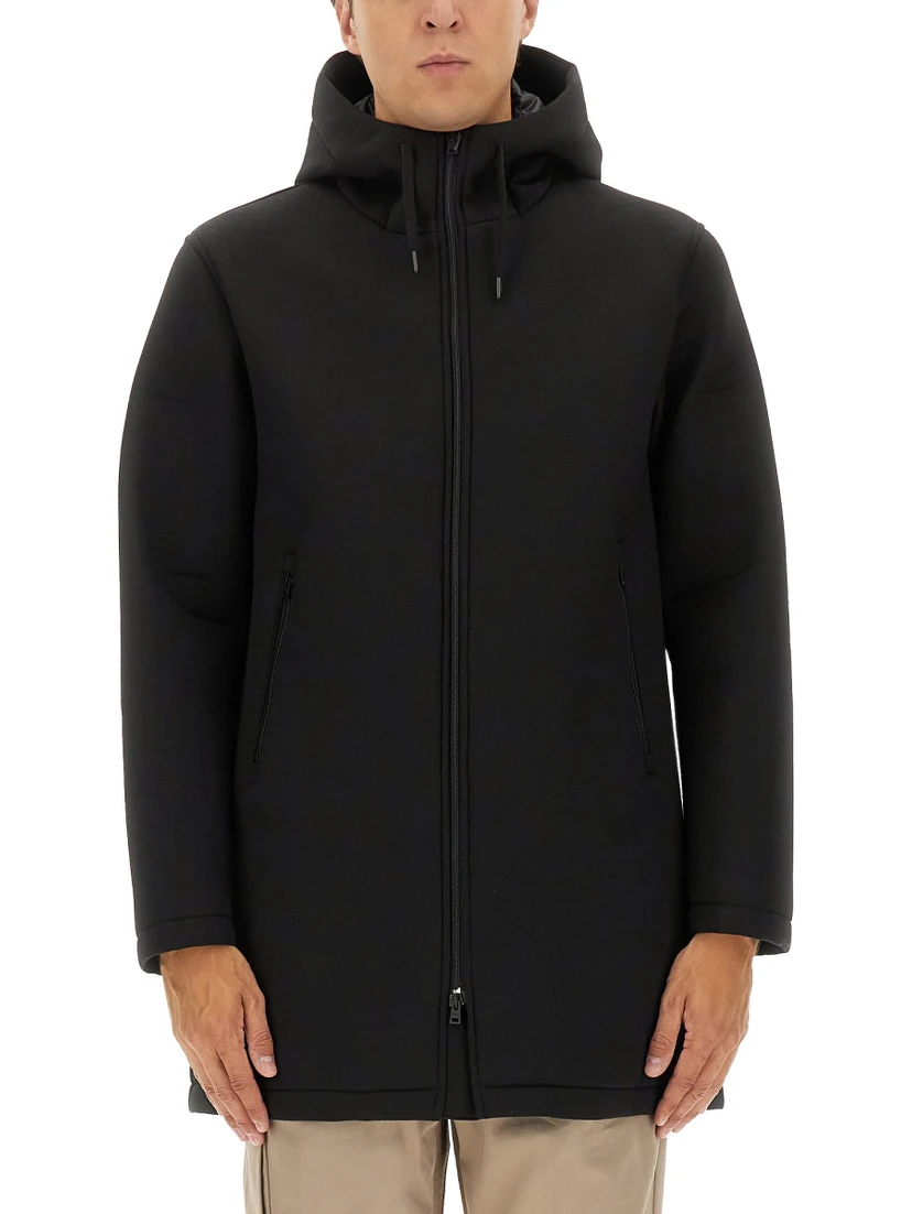 LONG PARKA IN THREE LAYERS "SCUBA"