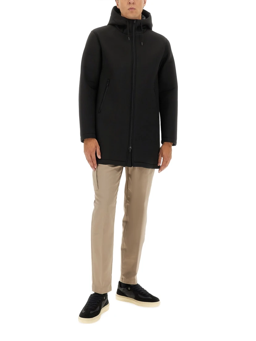 LONG PARKA IN THREE LAYERS "SCUBA"