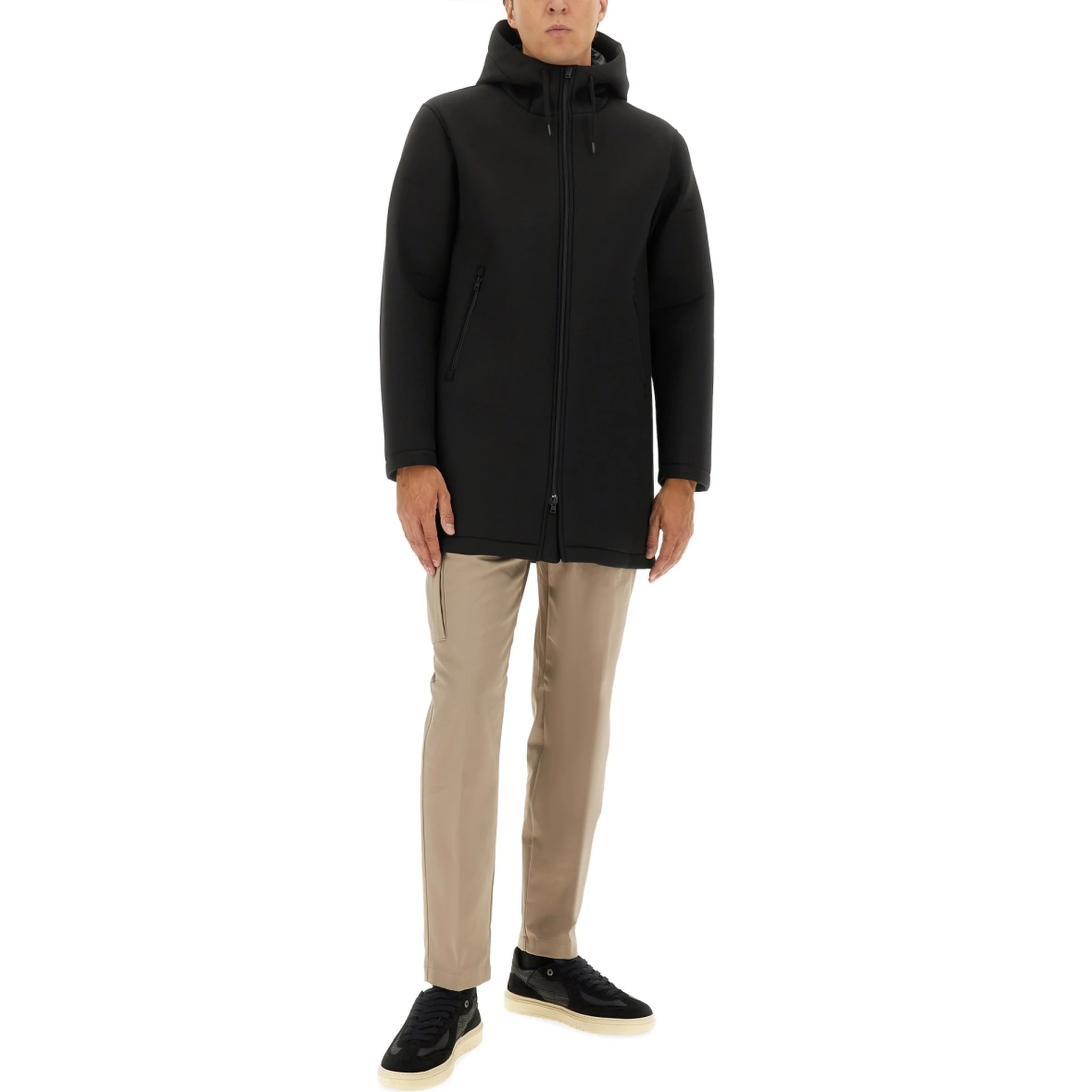 LONG PARKA IN THREE LAYERS "SCUBA"