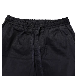 Black Mid Waist Drawstring Men Jogger Pants