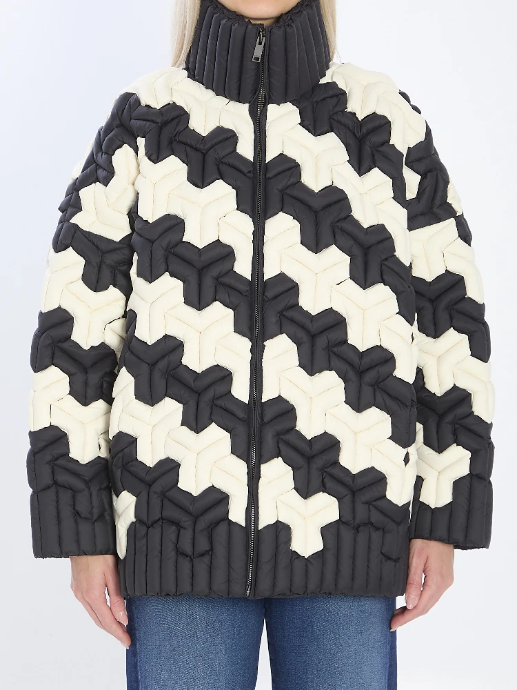 Black and white puffer jacket