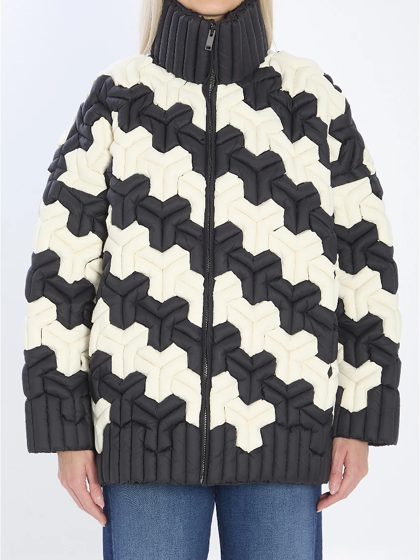 Black and white puffer jacket