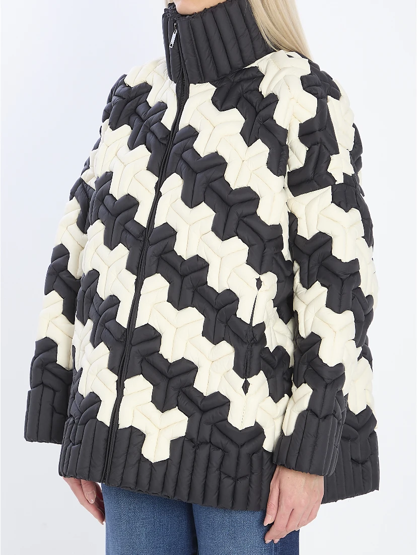 Black and white puffer jacket