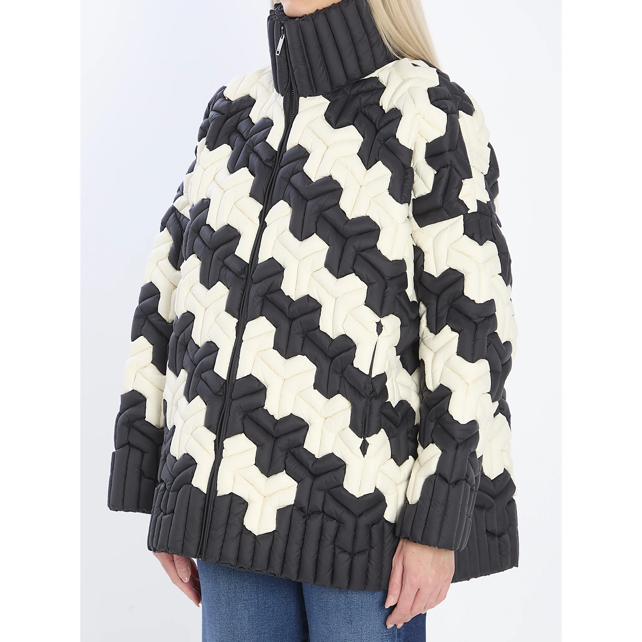 Black and white puffer jacket