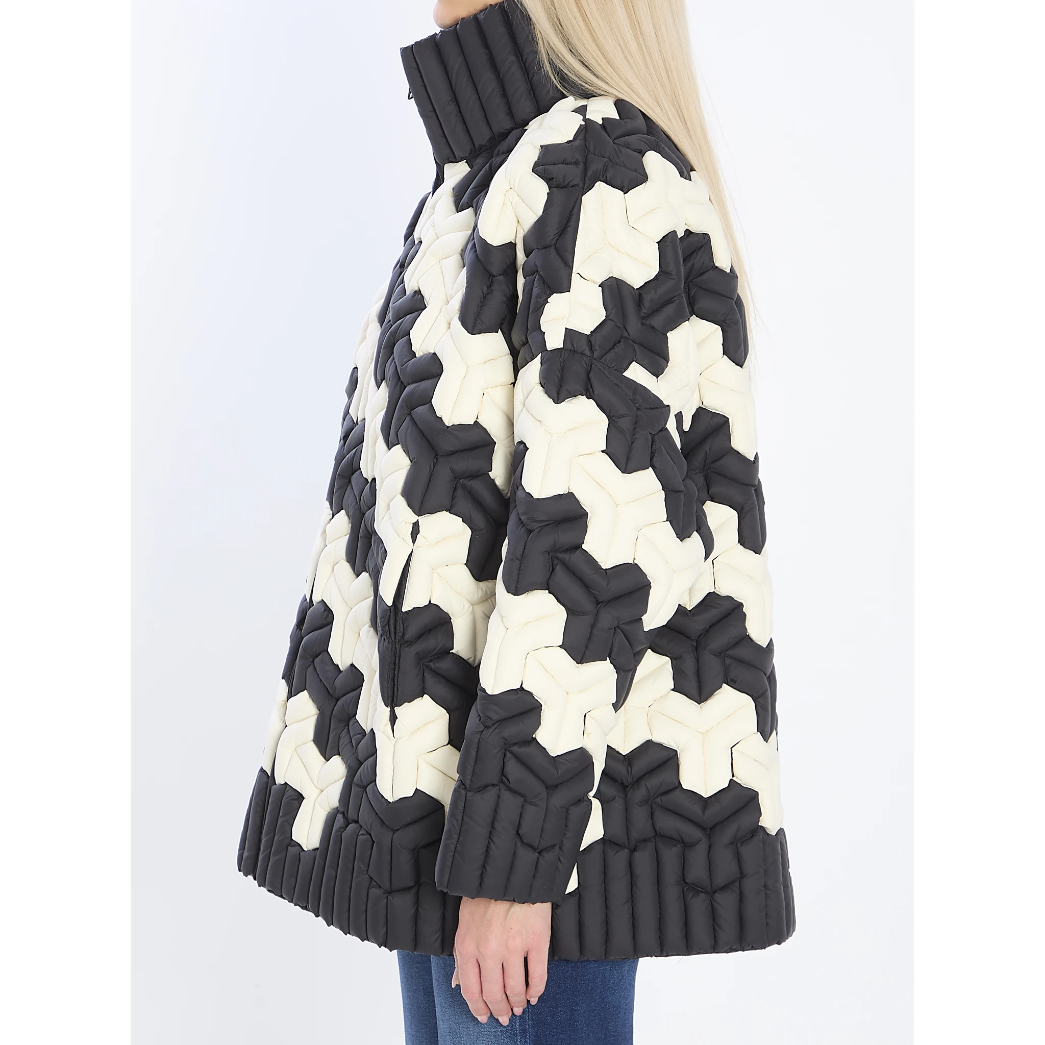 Black and white puffer jacket