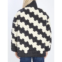 Black and white puffer jacket