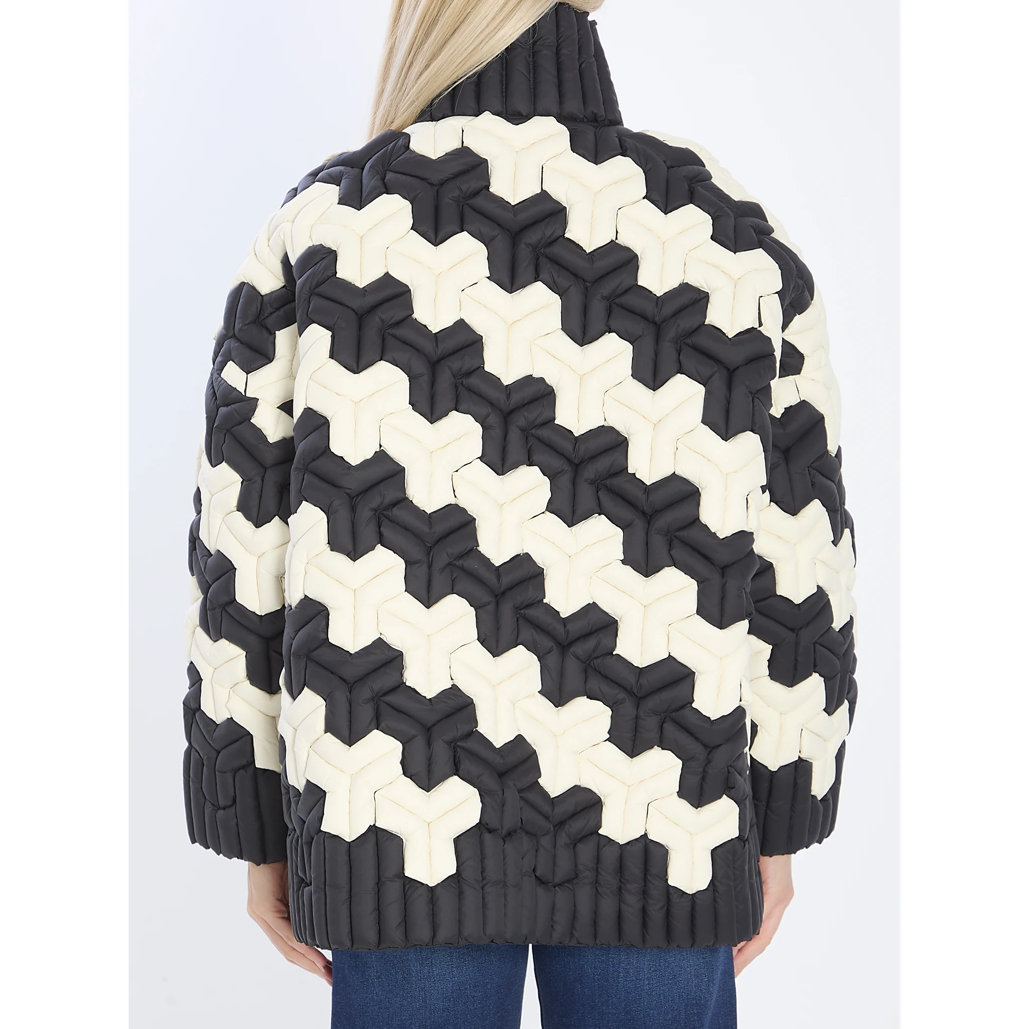 Black and white puffer jacket