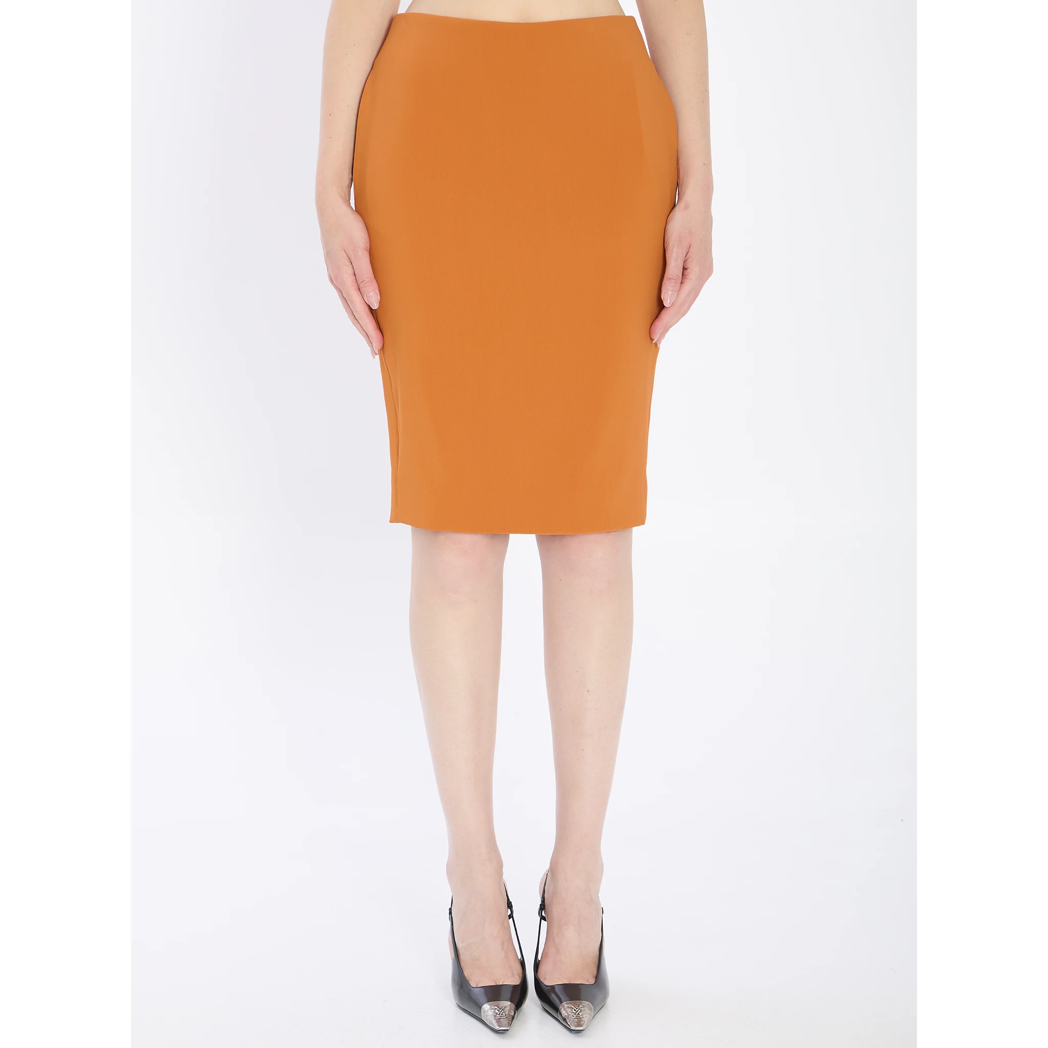 Pencil skirt in orange