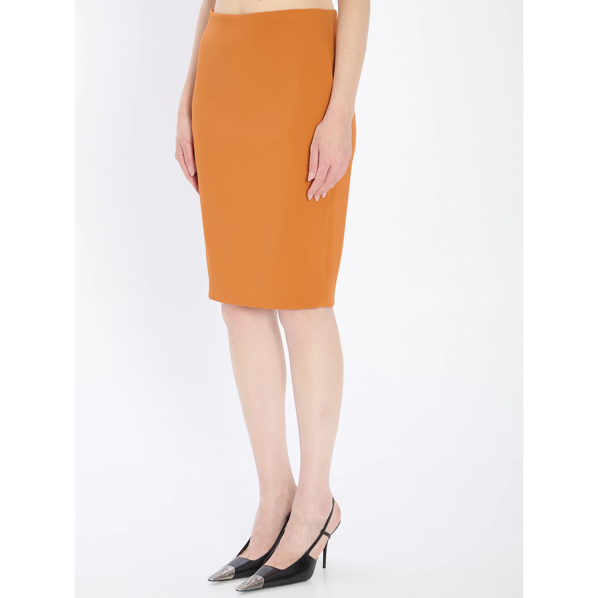 Pencil skirt in orange