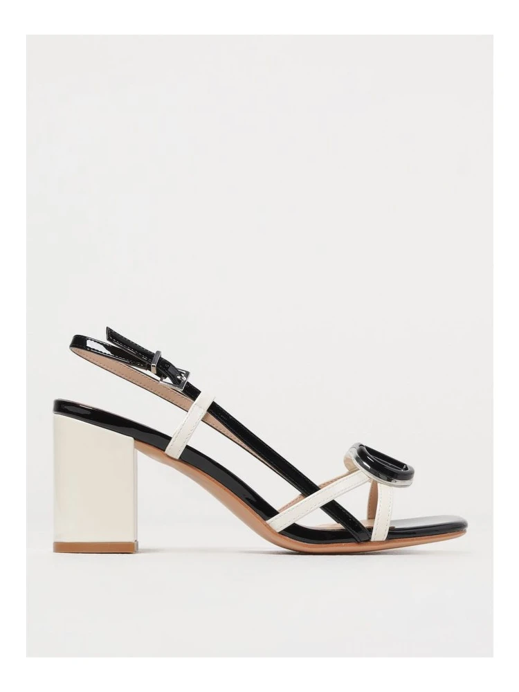 Blue Patent Leather Stiletto Heel Sandals