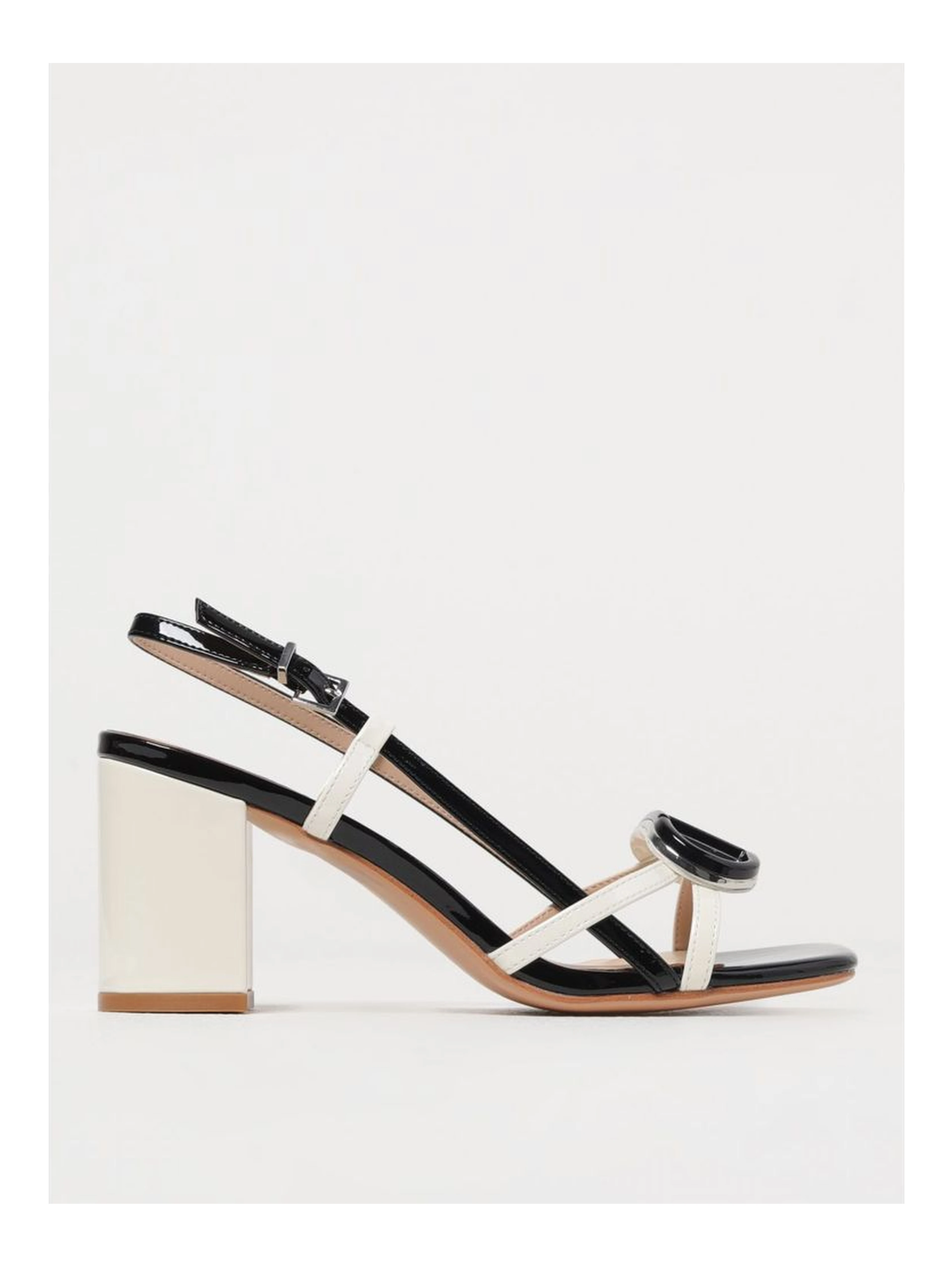 Blue Patent Leather Stiletto Heel Sandals