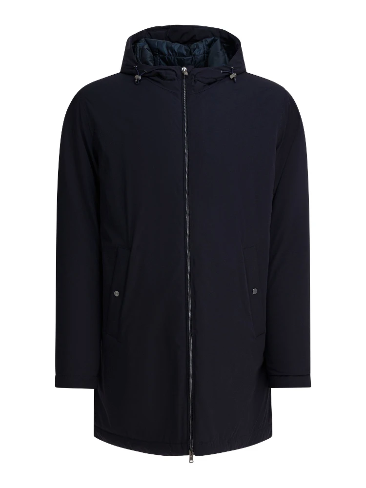 "Resort" long nylon down jacket