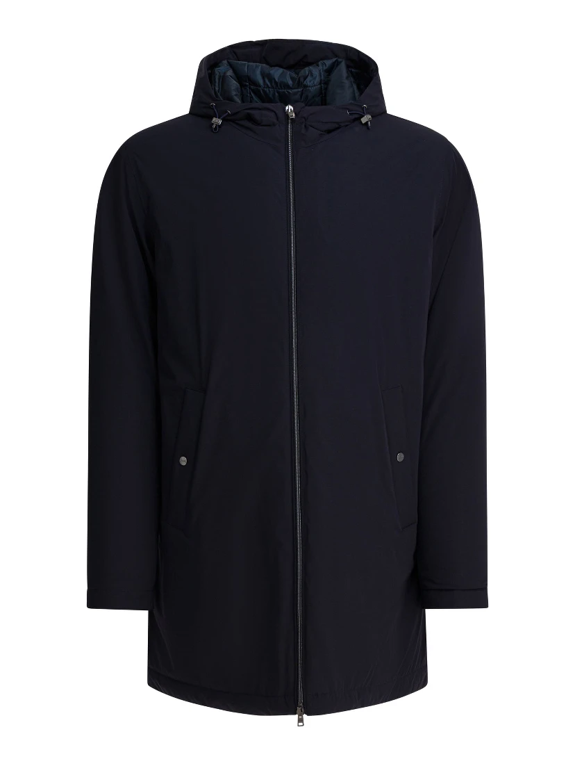 "Resort" long nylon down jacket