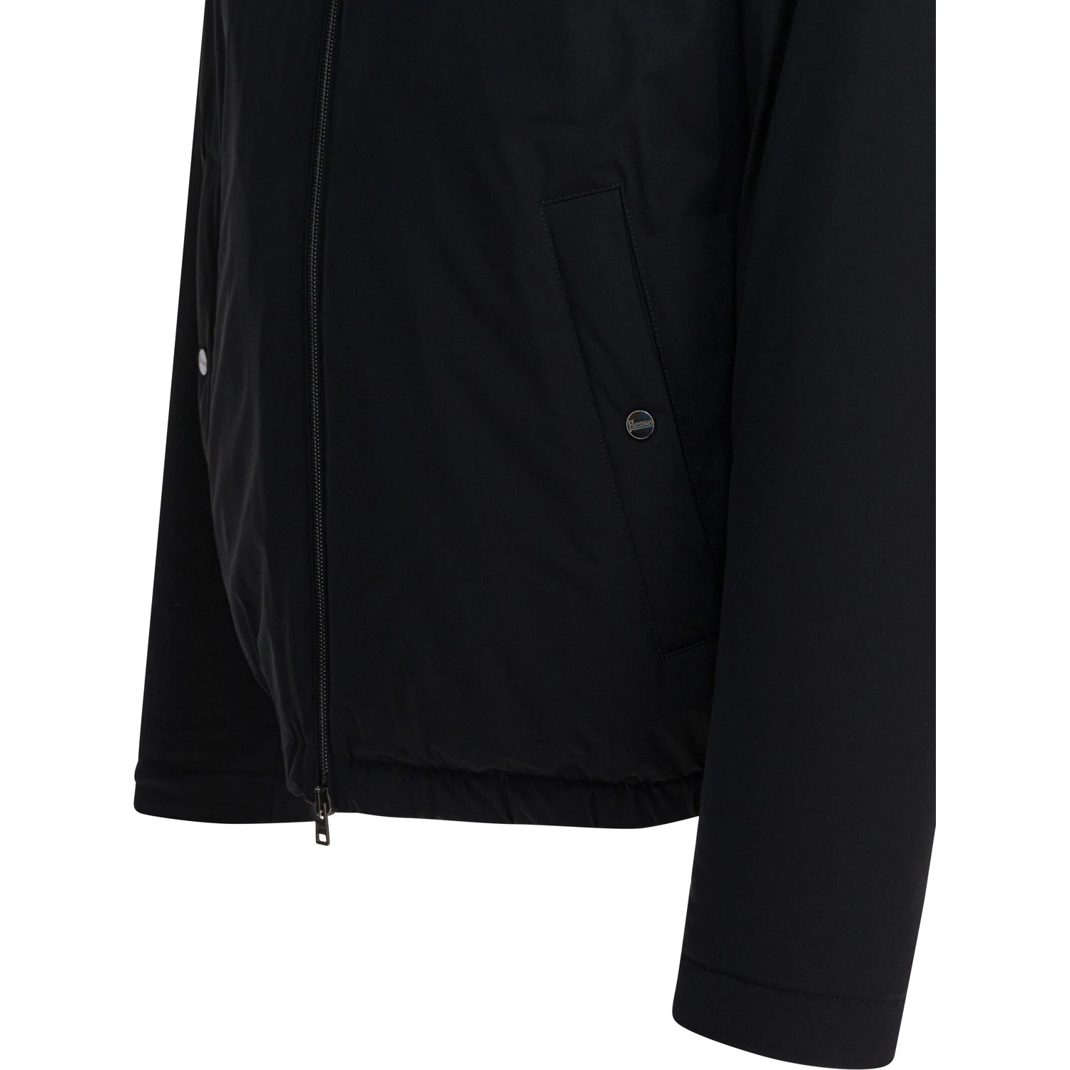 Short down jacket with hood