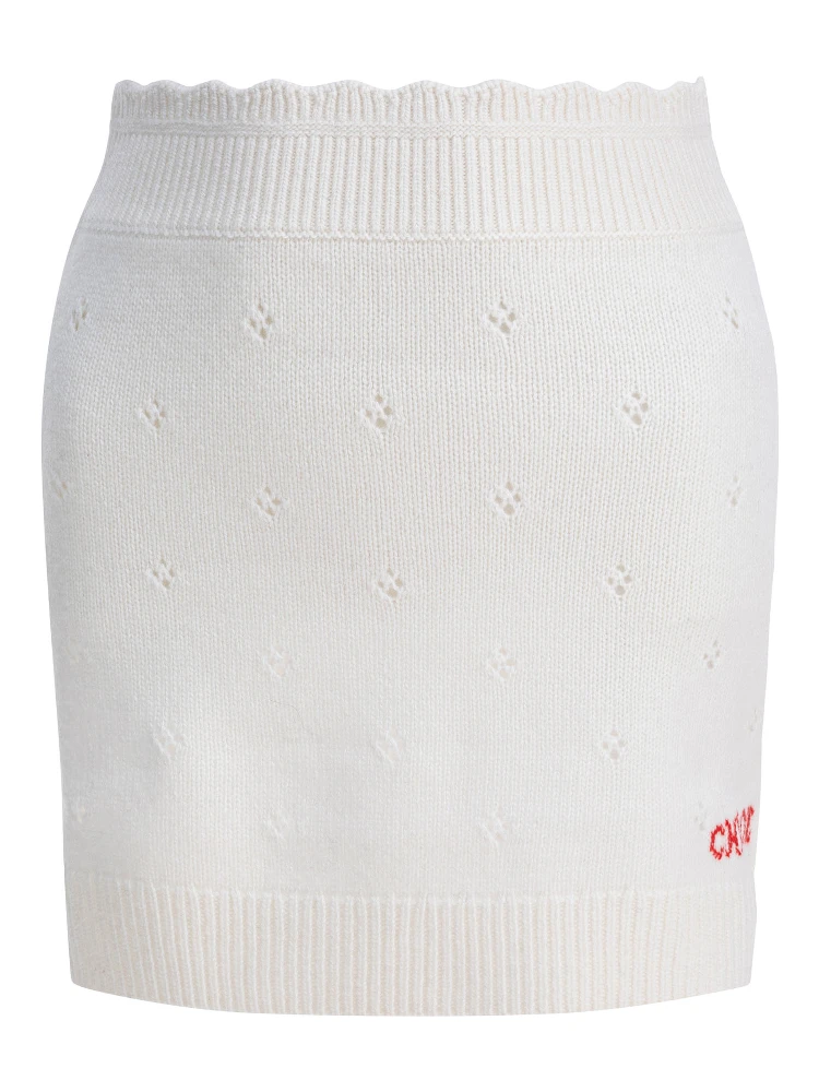 Openwork wool and cashmere miniskirt