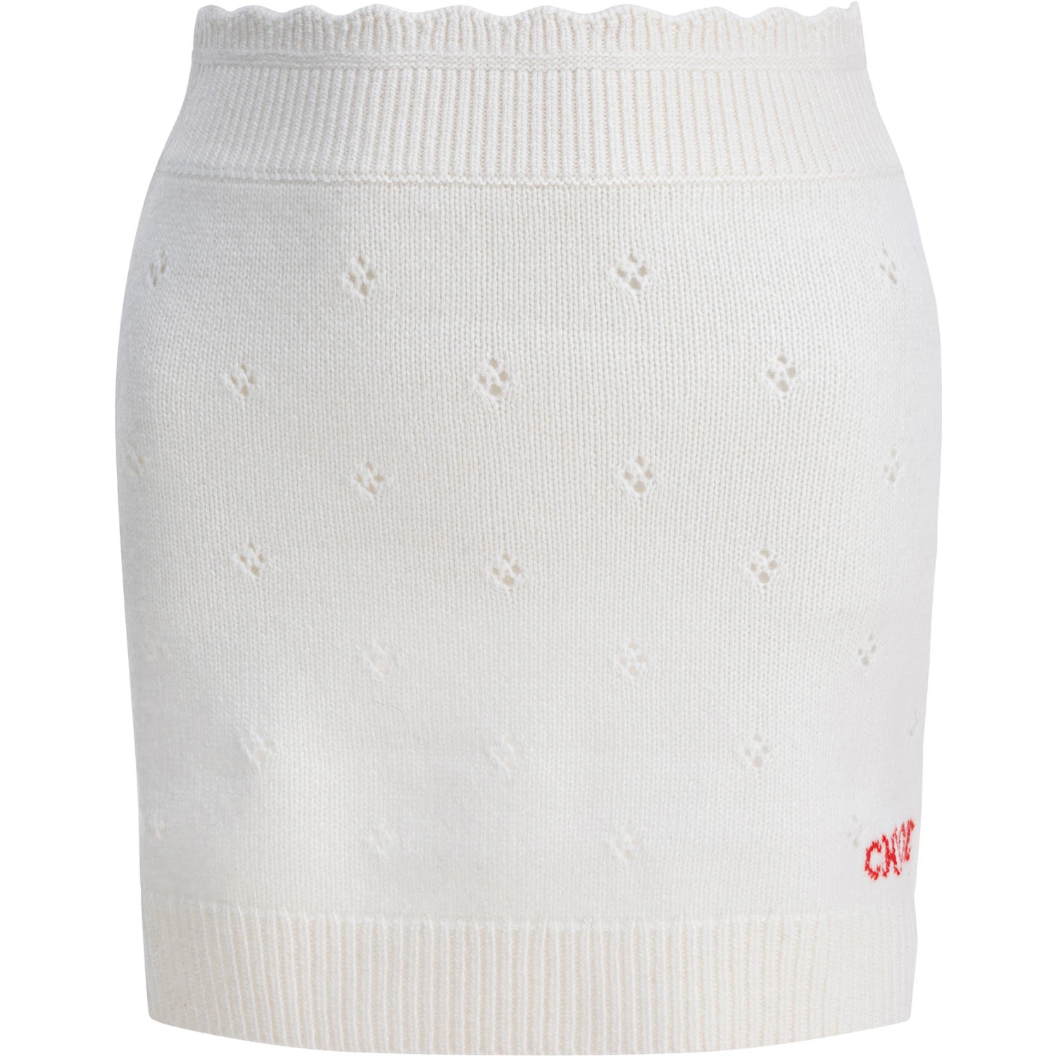 Openwork wool and cashmere miniskirt