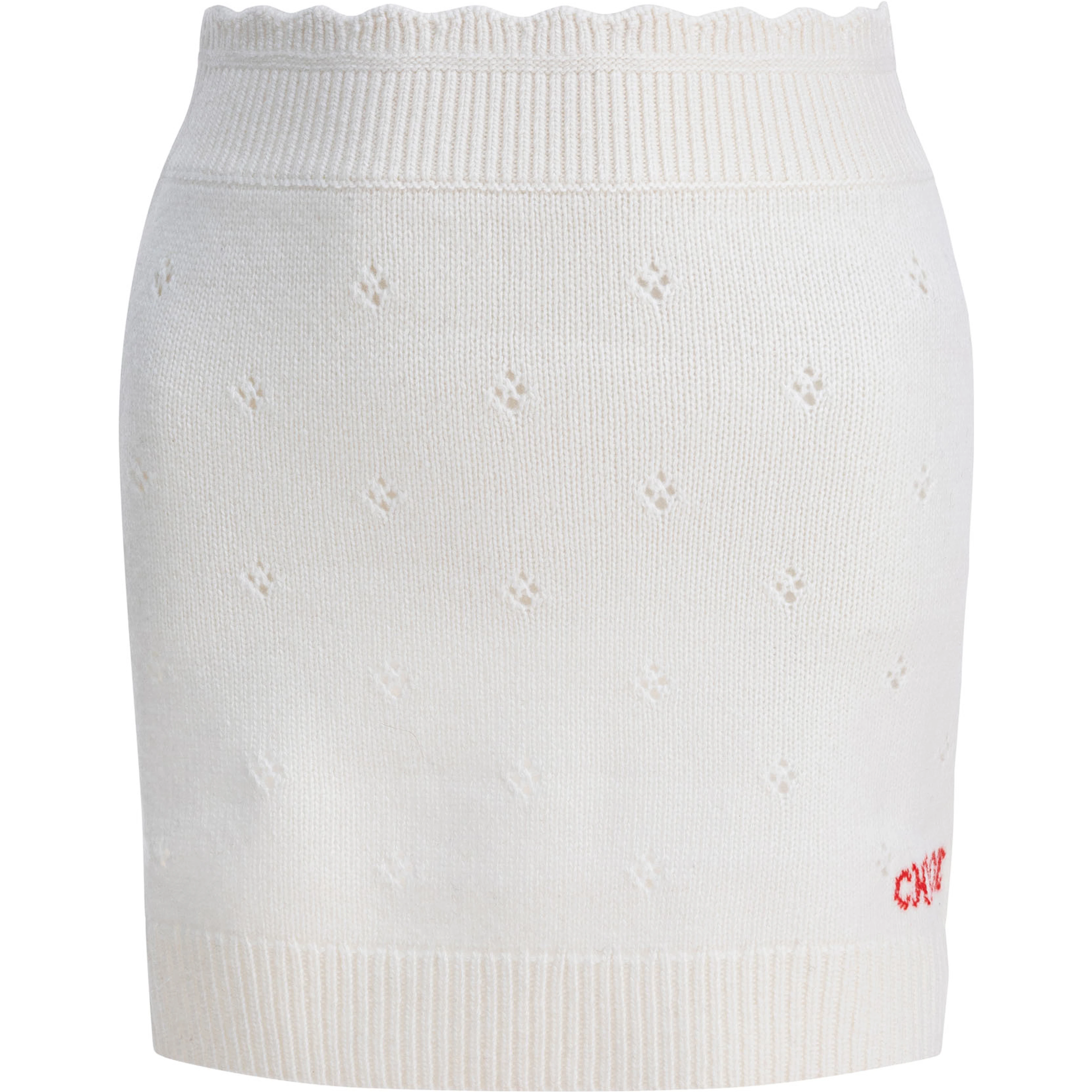 Openwork wool and cashmere miniskirt