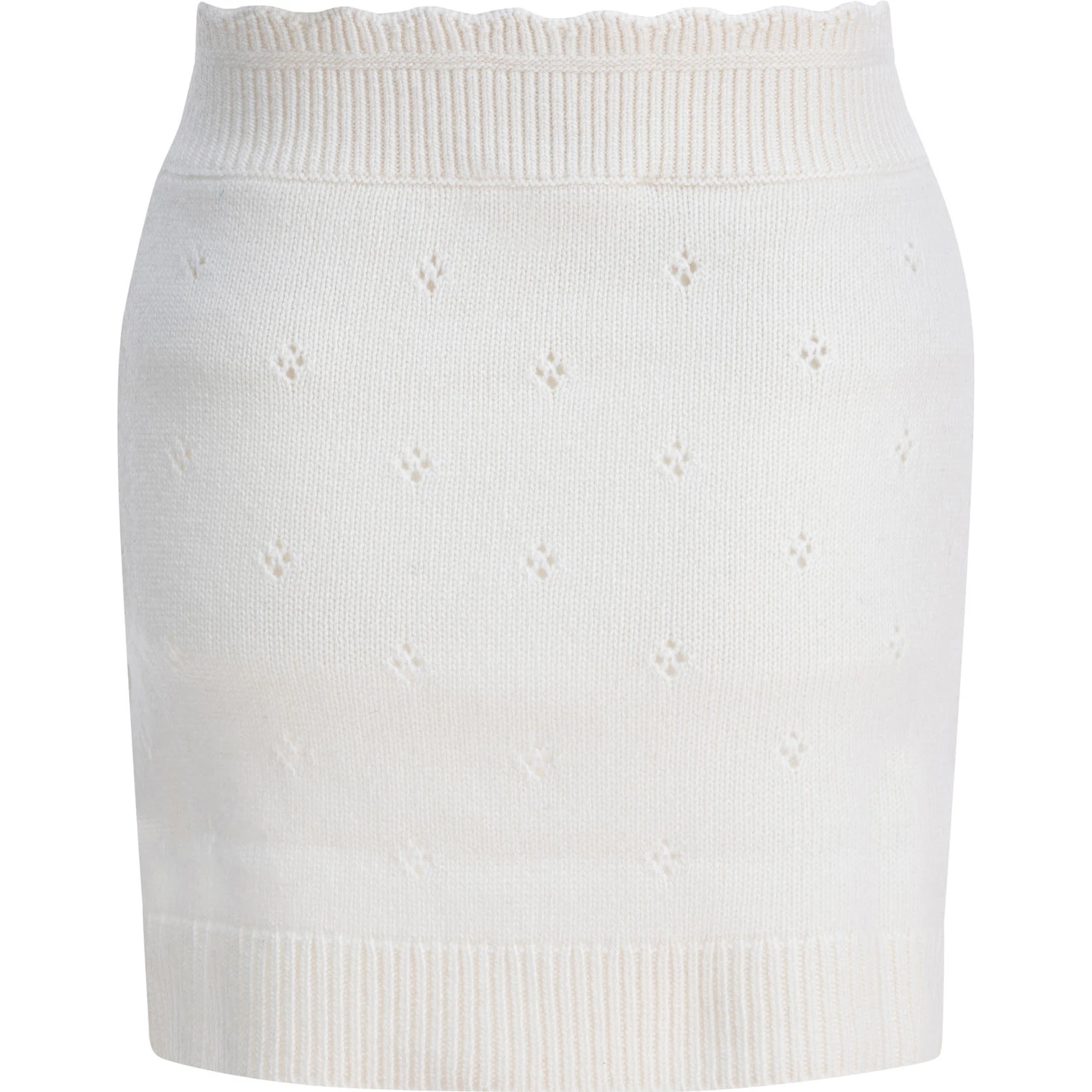 Openwork wool and cashmere miniskirt