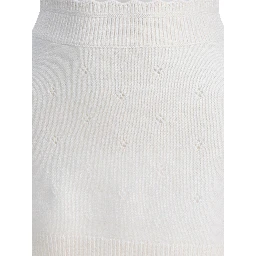 Openwork wool and cashmere miniskirt