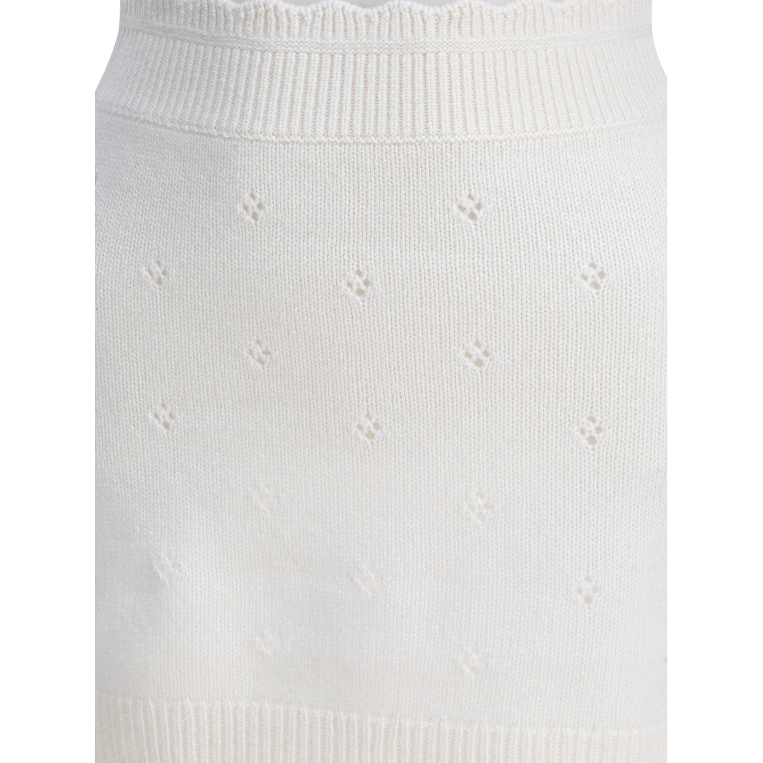 Openwork wool and cashmere miniskirt