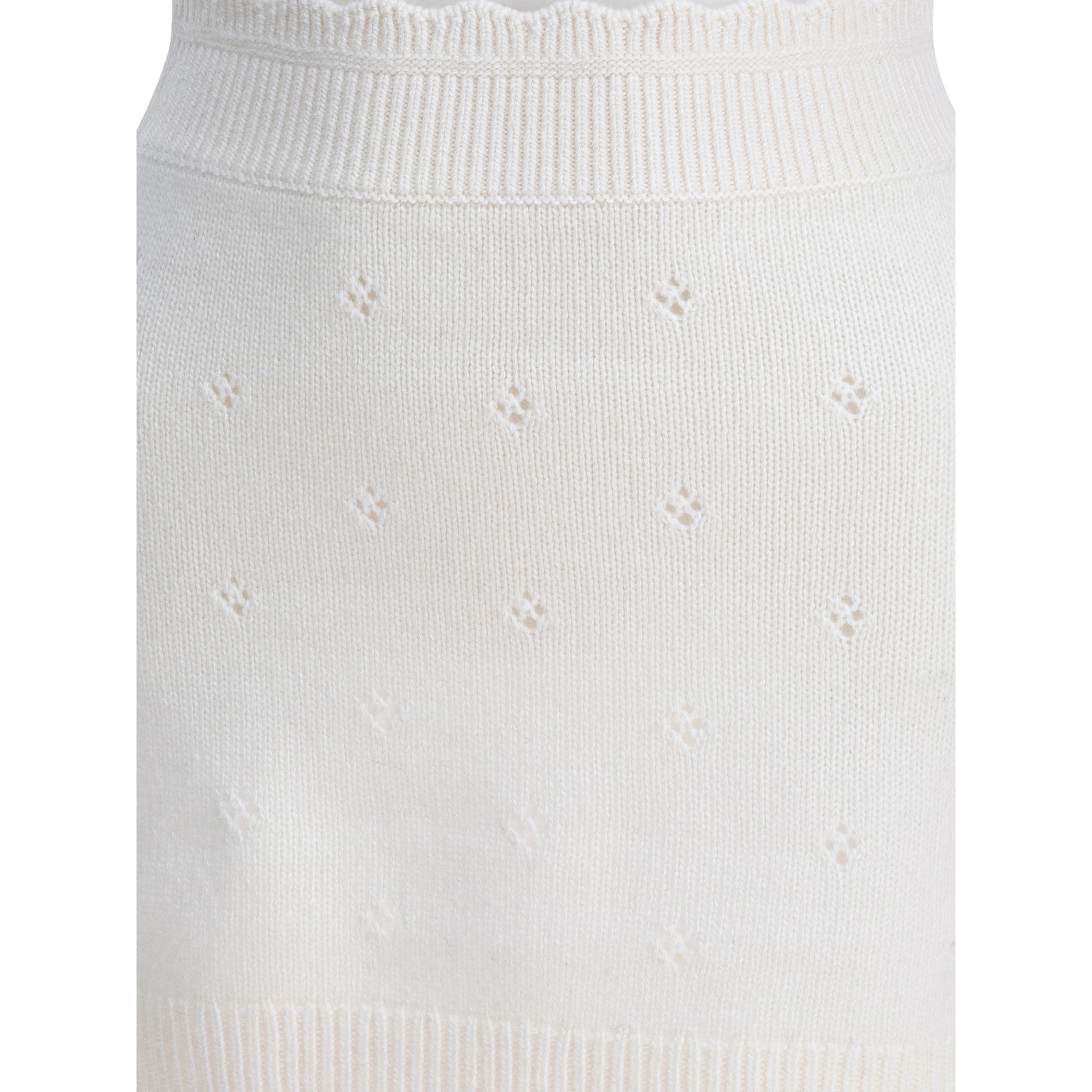 Openwork wool and cashmere miniskirt