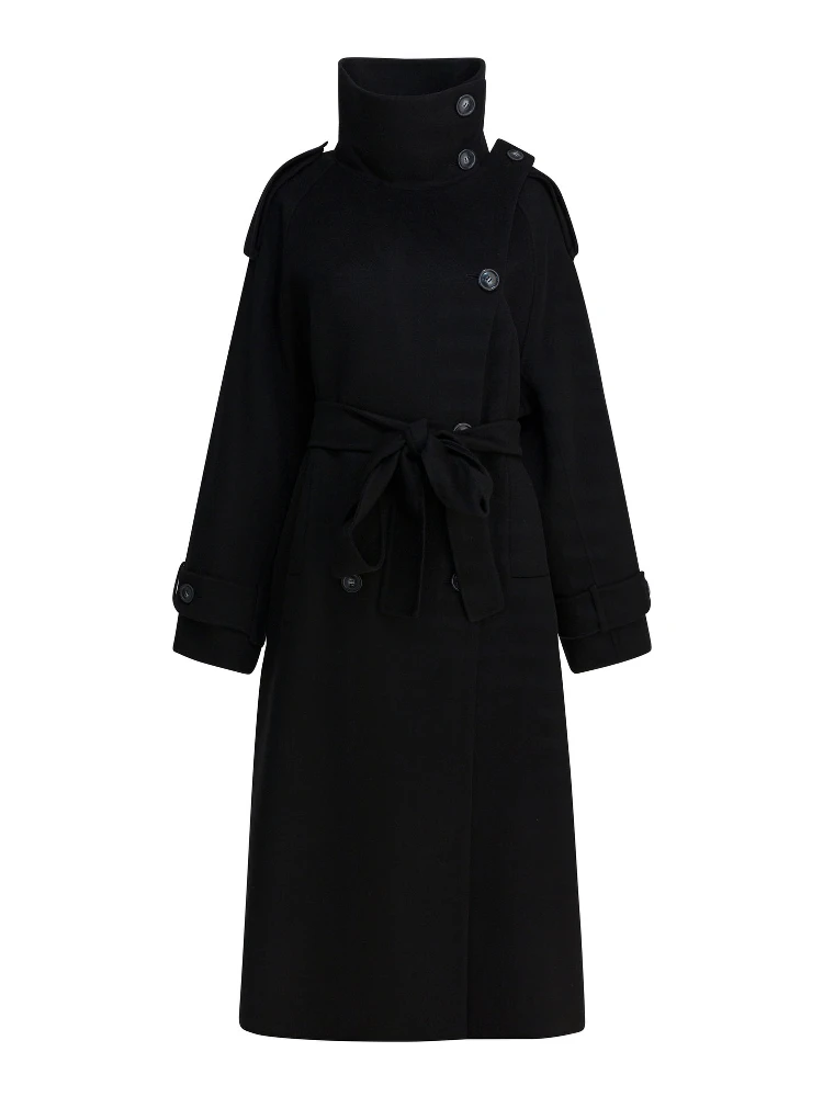Virgin wool long coat