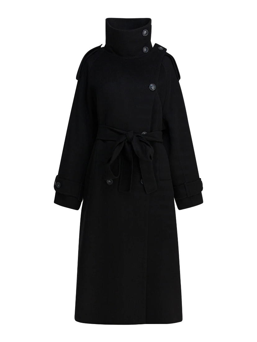 Virgin wool long coat