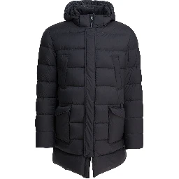 Long down jacket with hood