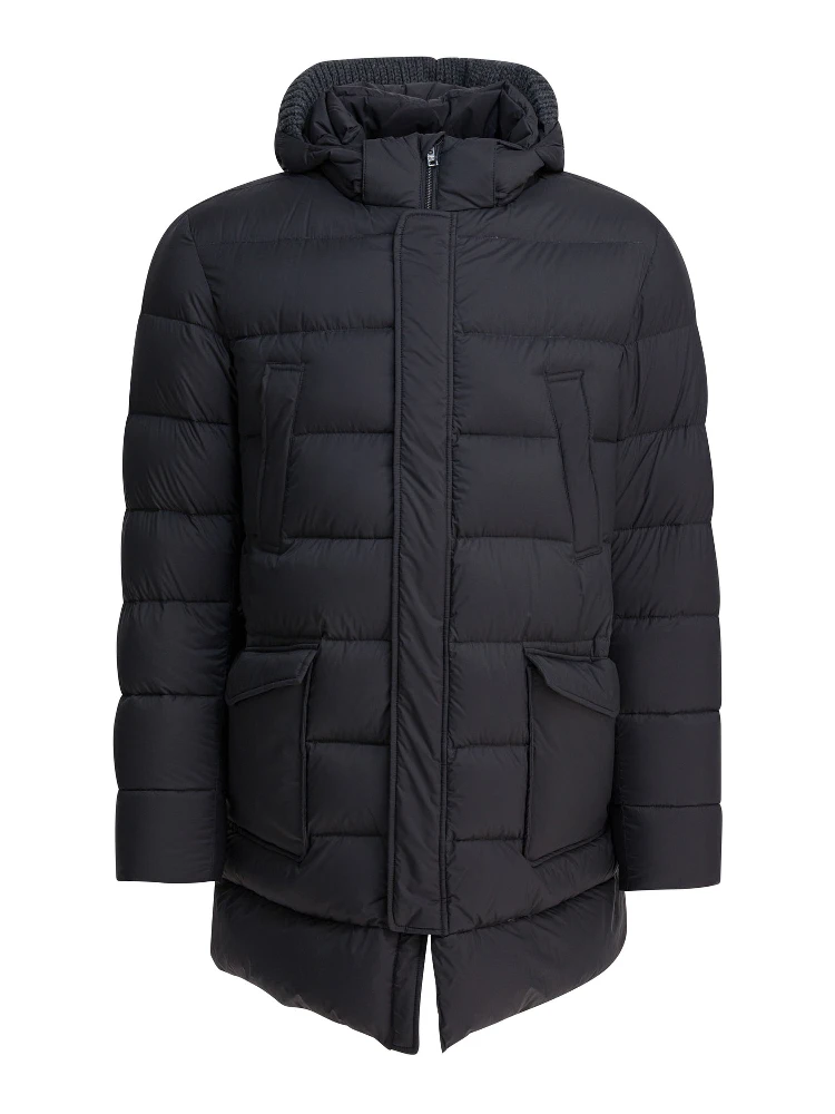 Long down jacket with hood